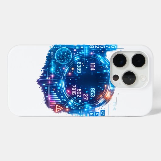 Futuristic Cyber HUD Case – Digital Tech Interface Case-Mate iPhoneケース (裏面 (横))