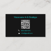 Futuristic Cyber Minimalist QR Code Business Card 名刺 (裏面)