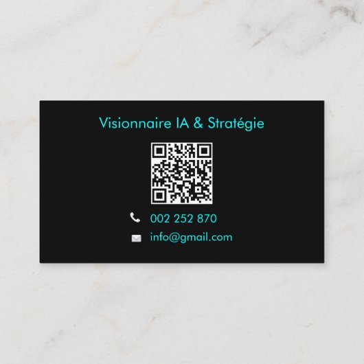 Futuristic Cyber Minimalist QR Code Business Card 名刺 (裏面)