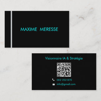 Futuristic Cyber Minimalist QR Code Business Card 名刺