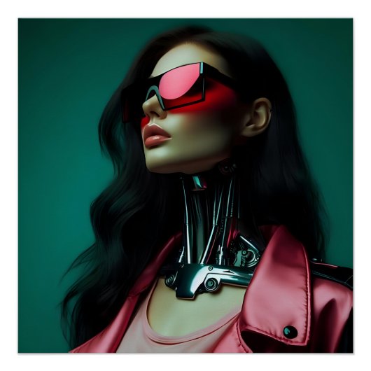  futuristic cybernetic woman ポスター (正面)