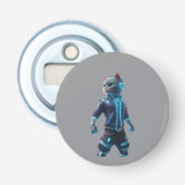 Futuristic Cyberpunk Cat - Techwear Warrior  栓抜き (正面)