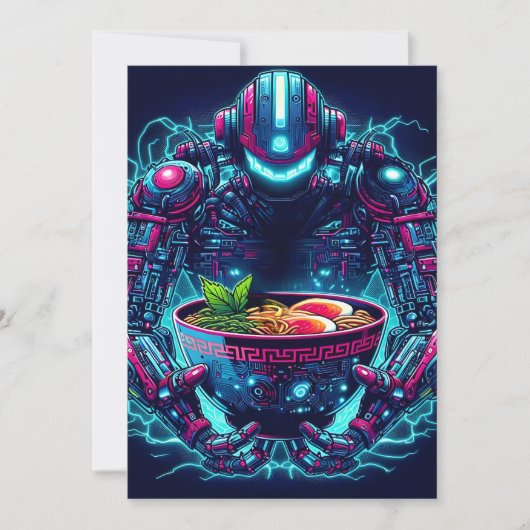 Futuristic Cyberpunk Robot Neon Food Ramen シーズンカード (正面)