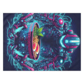 Futuristic Cyberpunk Robot Neon Food Ramen テーブルクロス (正面(横))