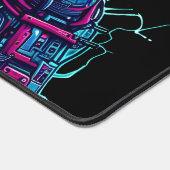 Futuristic Cyberpunk Robot Neon Food Ramen デスクマット (コーナー)