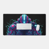 Futuristic Cyberpunk Robot Neon Food Ramen デスクマット (キーボード&マウス)