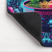 Futuristic Cyberpunk Robot Neon Food Ramen マウスパッド (コーナー)
