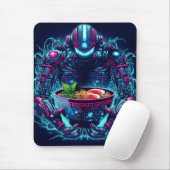 Futuristic Cyberpunk Robot Neon Food Ramen マウスパッド (マウス)
