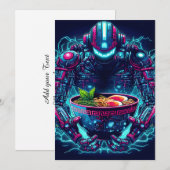 Futuristic Cyberpunk Robot Neon Food Ramen 案内状 (正面/裏面)