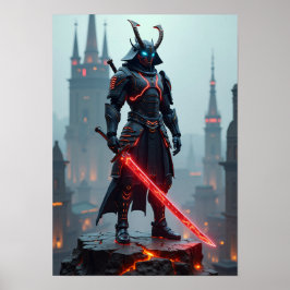 Futuristic Cyberpunk Samurai Warrior - Sci-Fi Mech ポスター