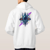 Futuristic Cyberpunk Sci-Fi Graphic Hoodie - Moder パーカ (裏面)