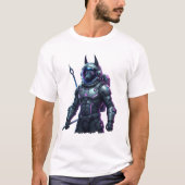 Futuristic Cyberpunk Warrior Sci-Fi Graphic T-Shir Tシャツ (正面)