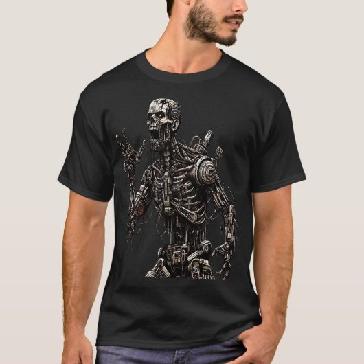 Futuristic Cyborg in Detail Tシャツ (正面)