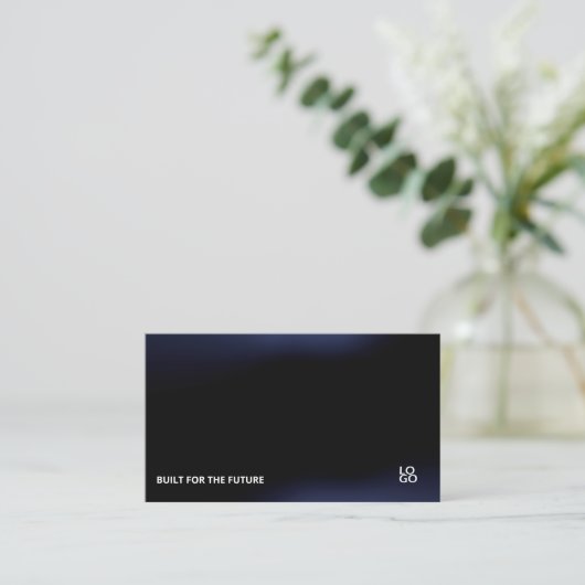 Futuristic Dark Tech Startup Business Card 名刺 (スタンド正面)