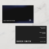 Futuristic Dark Tech Startup Business Card 名刺 (正面/裏面)
