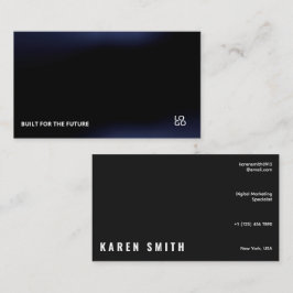 Futuristic Dark Tech Startup Business Card 名刺