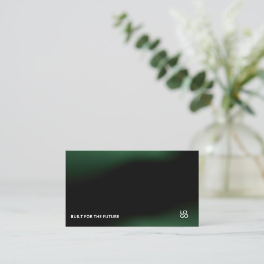 Futuristic Dark Tech Startup Business Card 名刺 (スタンド正面)