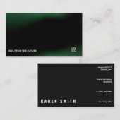 Futuristic Dark Tech Startup Business Card 名刺 (正面/裏面)