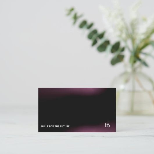 Futuristic Dark Tech Startup Business Card 名刺 (スタンド正面)