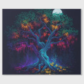 Futuristic Digital Glow Tree ラッピングペーパー (フラット)