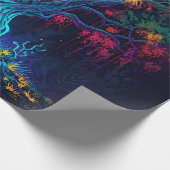 Futuristic Digital Glow Tree ラッピングペーパー (角)