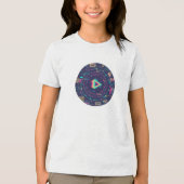 Futuristic Digital Play Button Abstract design  トライブレンドＴシャツ (正面)