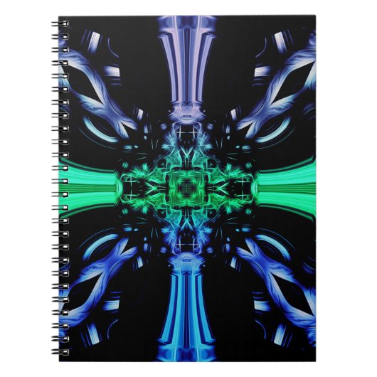 Futuristic Electric Plasma Fractal Design ノートブック (正面)