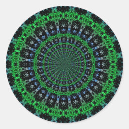 Futuristic Electric Plasma Fractal Design ラウンドシール