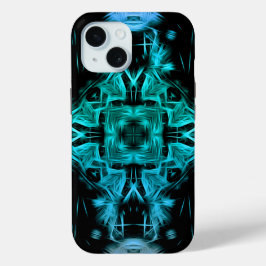 Futuristic Electric Plasma Fractal Design iPhone 15ケース