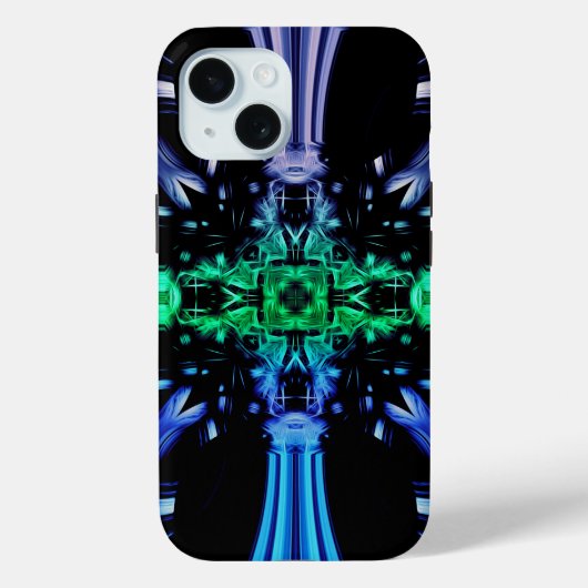 Futuristic Electric Plasma Fractal Design Case-Mate iPhoneケース (裏面)