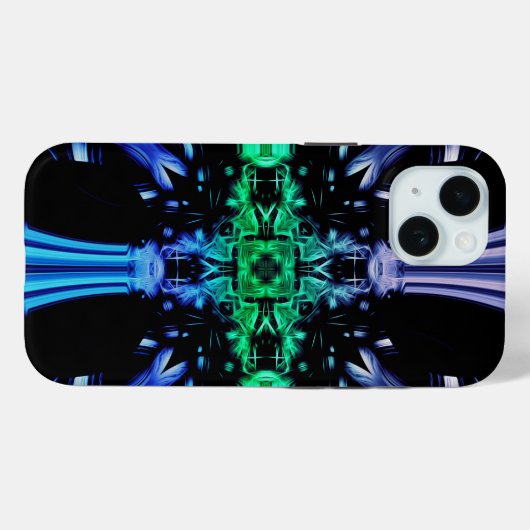 Futuristic Electric Plasma Fractal Design Case-Mate iPhoneケース (裏面 (横))