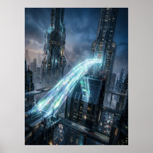 Futuristic Energy Bridge City Art
