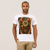 "Futuristic Fine Line Wing Tattoo T-Shirt Design – Tシャツ (正面フル)