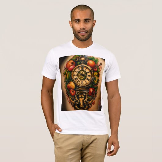 "Futuristic Fine Line Wing Tattoo T-Shirt Design – Tシャツ (正面フル)