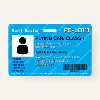 Futuristic Flying Car License Badge バッジ