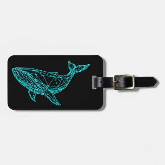 Futuristic Geometric Whale ラゲッジタグ (正面横)