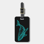 Futuristic Geometric Whale ラゲッジタグ (正面縦)