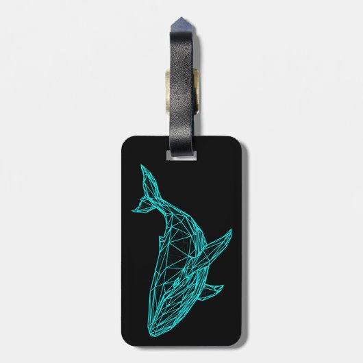 Futuristic Geometric Whale ラゲッジタグ (裏面縦)