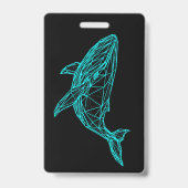 Futuristic Geometric Whale Badge バッジ (裏面)