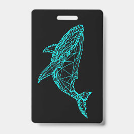 Futuristic Geometric Whale Badge バッジ