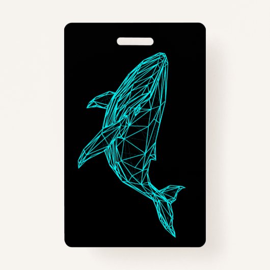 Futuristic Geometric Whale Badge バッジ (裏面)