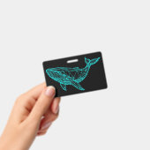 Futuristic Geometric Whale Badge バッジ (手持ち)