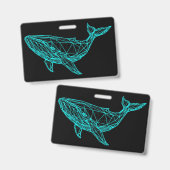 Futuristic Geometric Whale Badge バッジ (正面＆裏面)