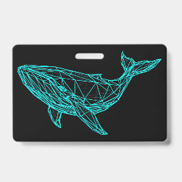 Futuristic Geometric Whale Badge バッジ