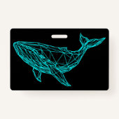 Futuristic Geometric Whale Badge バッジ (正面)