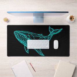 Futuristic Geometric Whale Desk Mat デスクマット
