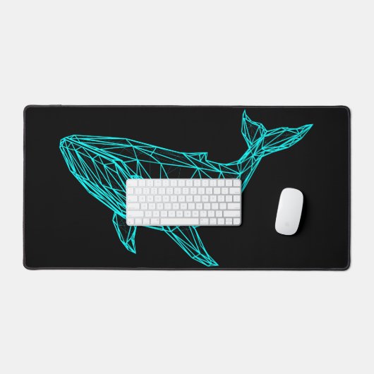 Futuristic Geometric Whale Desk Mat デスクマット (キーボード&マウス)