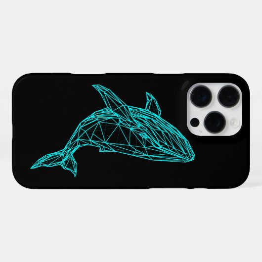 Futuristic Geometric Whale iPhone 16 Pro Max Case iPhoneケース (裏面横)