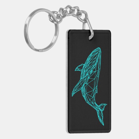 Futuristic Geometric Whale Keychain キーホルダー (正面左)