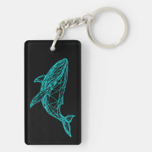 Futuristic Geometric Whale Keychain